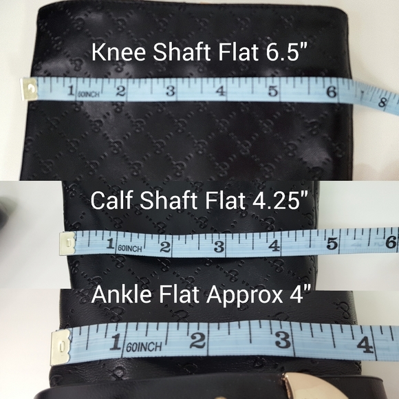 FELLINI🔥Black Knee High| Round Toe|Block Goden Heels - Picture 13 of 15